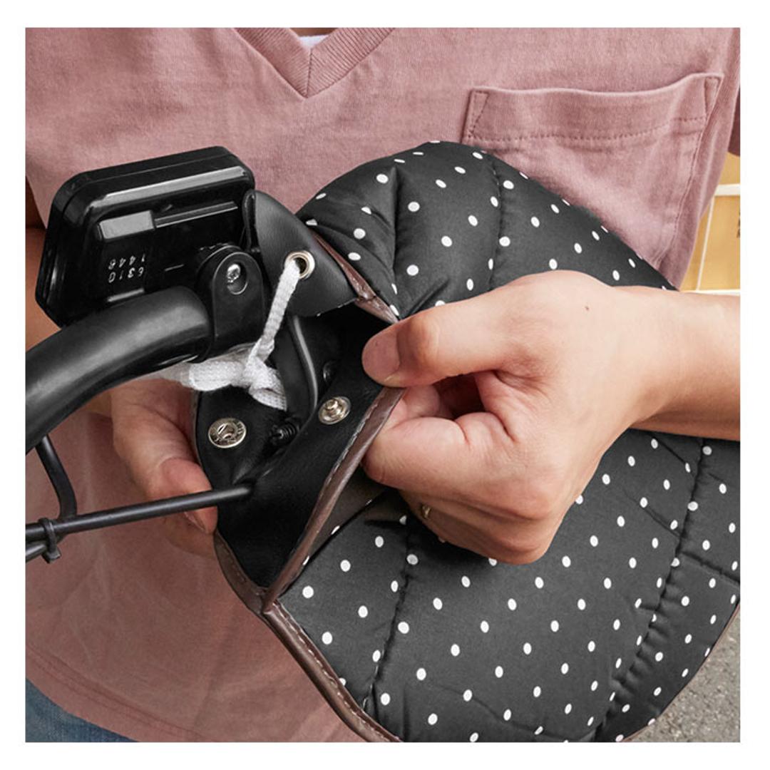 自転車 ハンドルカバー 通販 防寒 あったか 冬用 裏ボア 肌側ボア クリスマスプレゼント 自転車通勤 通学 おしゃれ 敬老の日 ギフト バレンタイン プレゼント メンズ レディース もこもこ あたたかい タフター チェック ドット かわいい ママチャリ 自転車用ハンドルカバー 01009131.チェックBL ・