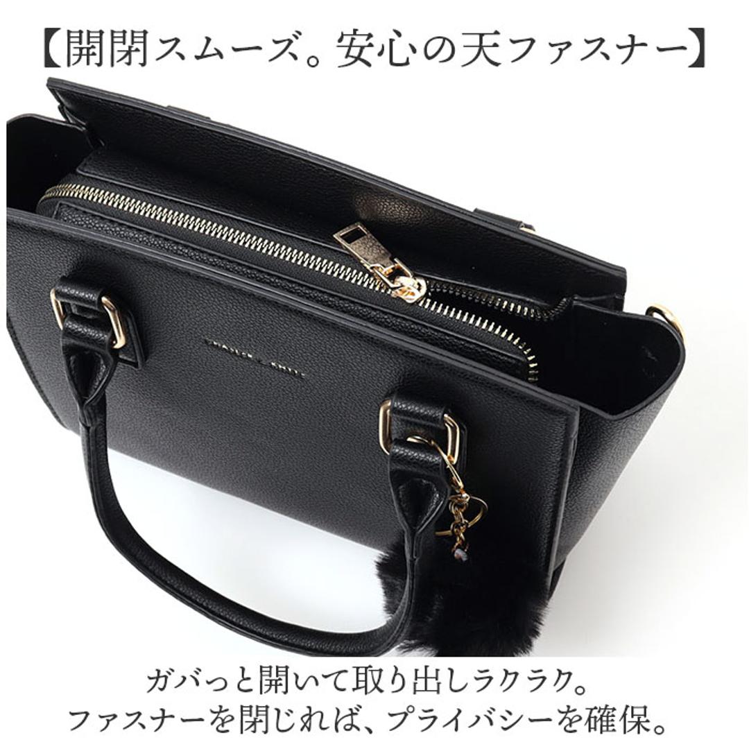 ショルダーバッグ ハンドバッグ 2WAY 通販 ハンドバック ショルダーバック ショルダー 肩掛け 斜めかけ ななめかけ トートバッグ トートバック 手提げ トート フェイクレザー 小さめ コンパクト 合皮 レザー調 高級感 レディース かわいい おしゃれ ブラック ・