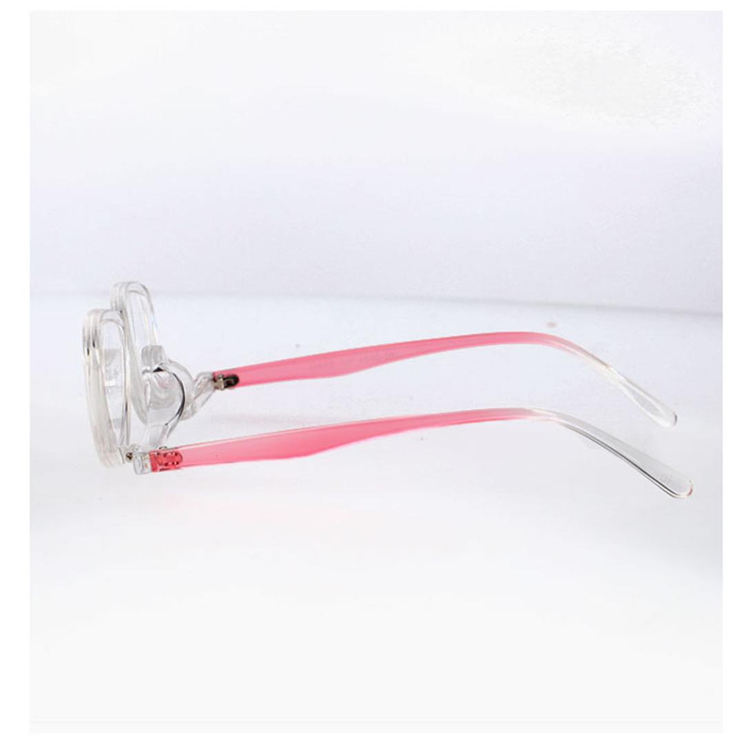 老眼鏡 レディース 通販 メイクアップグラス 名古屋眼鏡 4600 シニアグラス 可動 おしゃれ アイメイク メイク専用 便利グッズ アイディアグッズ メイクアップグラスロウガン 度数 +3.00 敬老の日 女性 生活雑貨 ギフト クリア ・