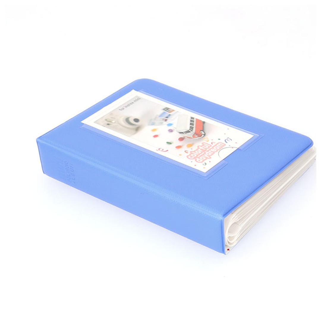 チェキアルバム 通販 65枚収納 チェキ アルバム チェキフィルム フォトブック ポケットアルバム スモールアルバム ポラロイド 持ち運び コンパクト 収納 カード ホルダー 出産祝い 雑貨 日用品 ライトブルー ・