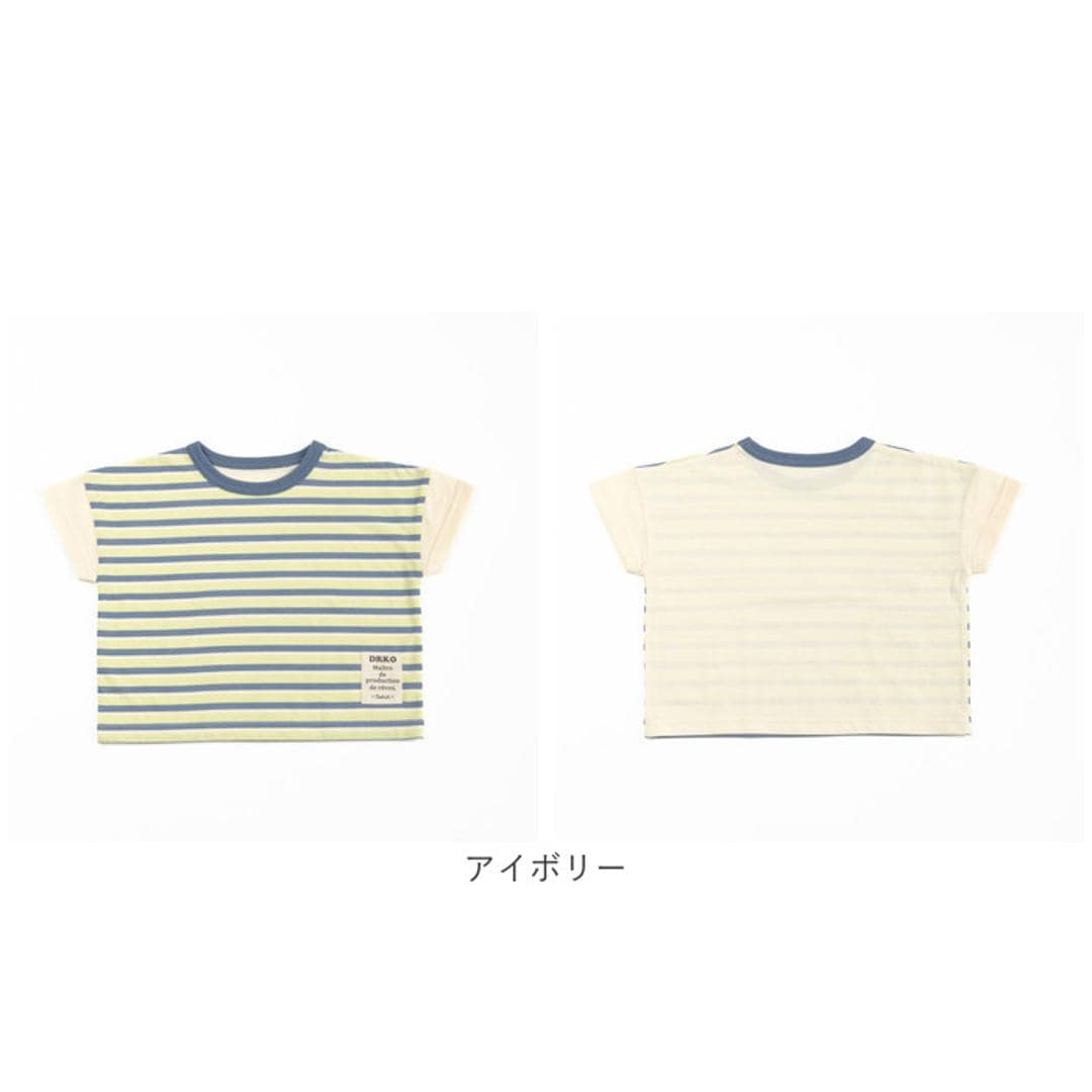 キッズ Tシャツ おしゃれ 男の子 通販 半袖Tシャツ カットソー キッズTシャツ ボーダー 天竺 子供 こども 子ども かわいい 可愛い ボーイズ 夏 春夏 トップス 子供服 子ども服 ベビー服 Aenak アエナック 31235 キッズファッション アイボリー 100cm