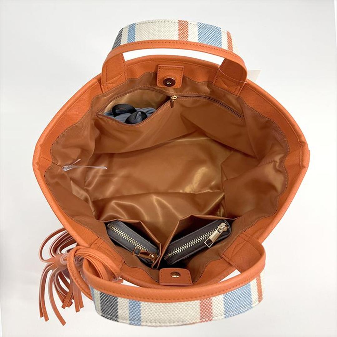 ルートート トートバッグ ROOTOTE 1070 通販 トートバック 小さめ レディース 通学 通勤 手提げバッグ 手提げかばん 手提げカバン 手提げ鞄 おしゃれ シンプル 大人 きれいめ タッセル チャーム ストライプ DELI ワイド デリ BLUEGRAY ・