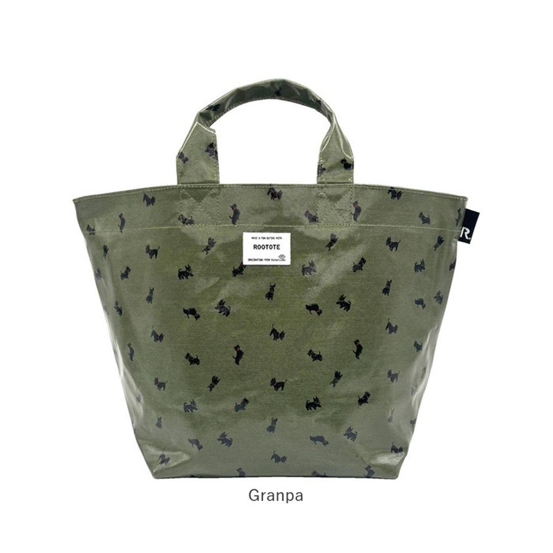 ROOTOTE ルートート トートバッグ 3603 通販 ラミネート トートバック 手提げバッグ レディース 小さめ A5 軽量 軽い 撥水 自立 舟形 マチあり マチ広め シンプル かわいい おしゃれ 可愛い 通勤 通学 DELI デリ レディースバッグ Katakata ・