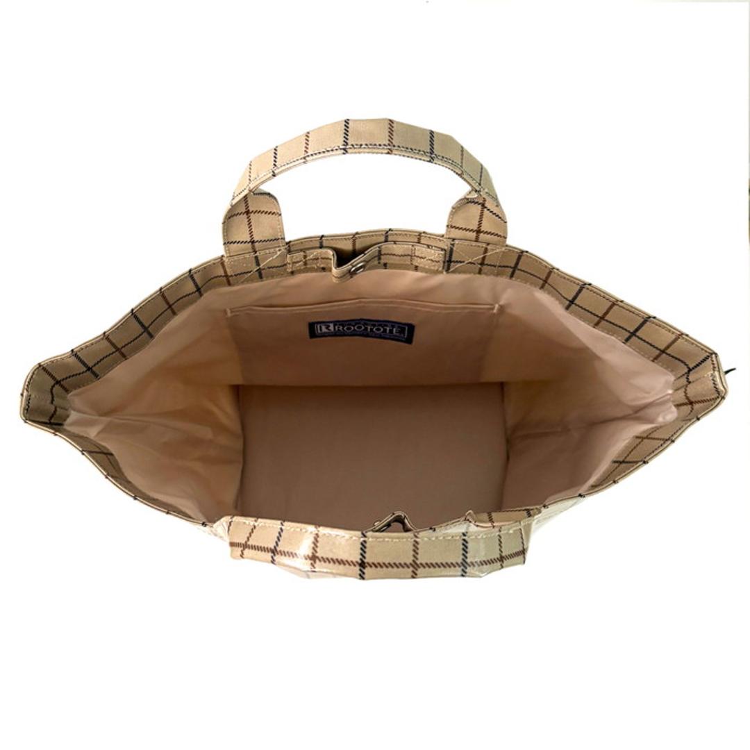 ルートート ラミネート ROOTOTE 3608 通販 トートバッグ トートバック 横型 舟形 ランチトートバッグ サブバッグ レディース 小さめ 通勤 通学 軽量 軽い 撥水 チェック柄 シンプル おしゃれ 大人 かわいい DELI レディースバッグ C-GREEN ・