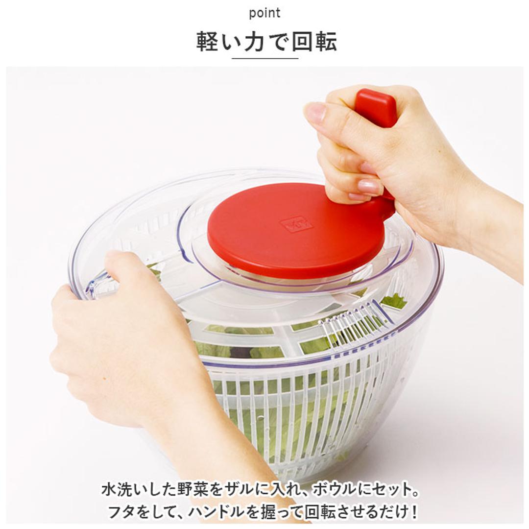 ヴィヴ viv 野菜 水切り 通販 サラダスピナー Lサイズ 野菜水切り器 野菜水切り サラダ ボウル ザル 洗いやすい 大きめ 台所用品 水切りかご シンプル おしゃれ キッチン雑貨 日本製 レッド ・