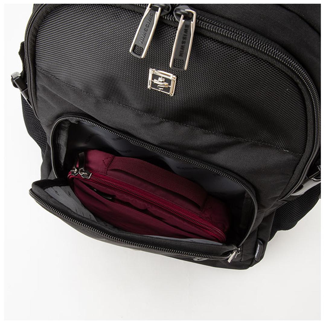 スイスウィン リュック メンズ おしゃれ パパ 大容量 ブラック ブランド swisswin 正規品 通学 通勤 黒 レディース ビジネスカバン リュックサック ママリュック 旅行 高校生 バックパック ノートPC かばん 約 30l 大きめ SW9017 ブラック ・