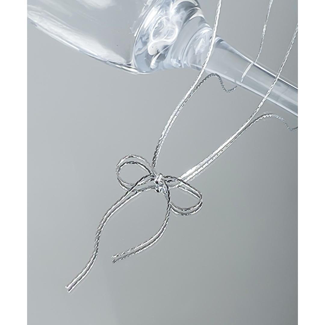 ネックレス レディース シンプル 通販 ダイヤモンドハーツ nec-0350 Diamond Hearts アクセサリー リボン 女性 細い 首輪 おしゃれ かわいい 大人 上品 ギフト プレゼント ブランド 彼女 中学生 高校生 大学生 10代 20代 30代 シルバー ・