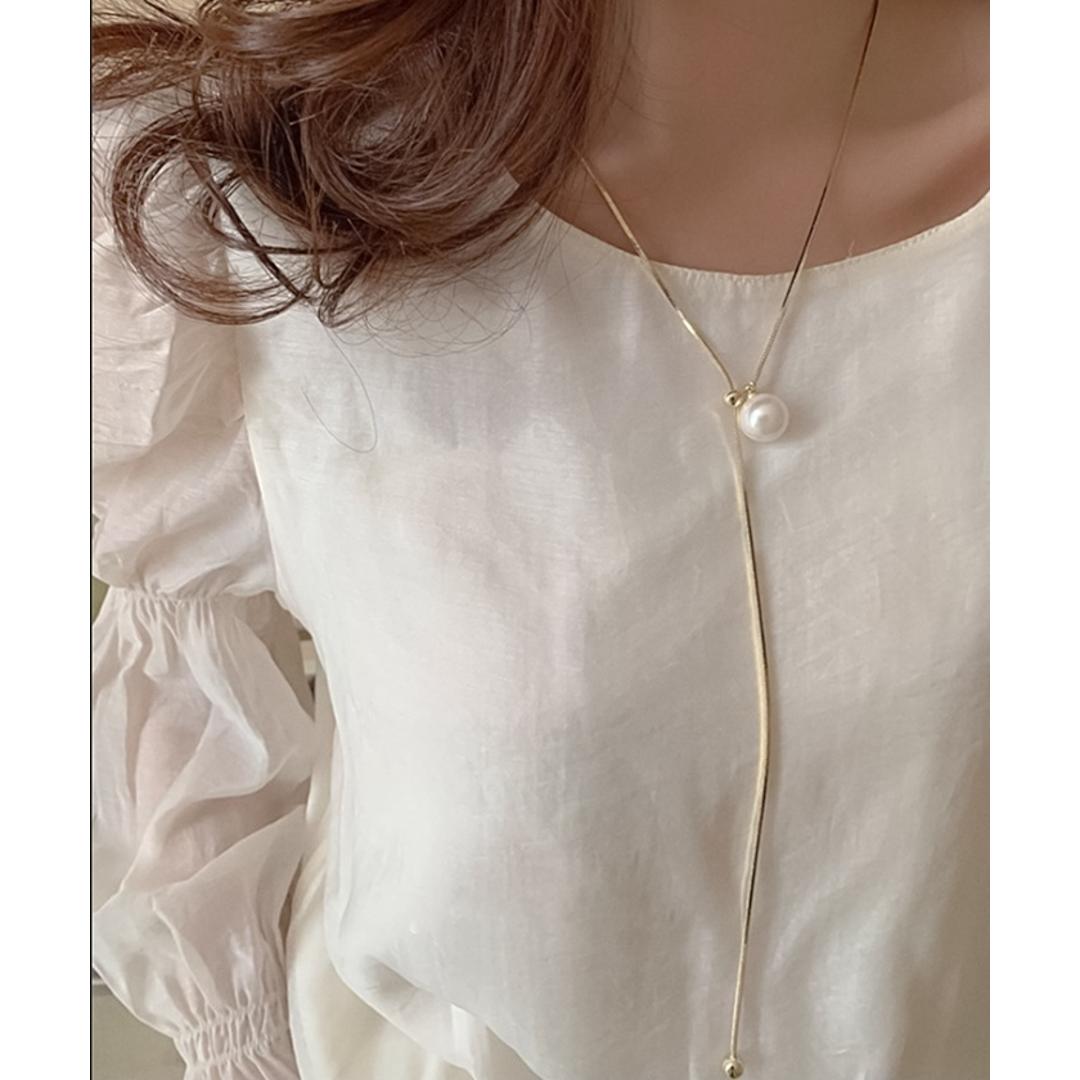 ネックレス レディース シンプル 通販 ペンダント 首飾り アクセサリー ジュエリー パール 真珠 大人 かわいい おしゃれ 可愛い オシャレ 女性 パールループタイネックレス nec-065 ダイヤモンドハーツ Diamond Hearts ゴールド ・