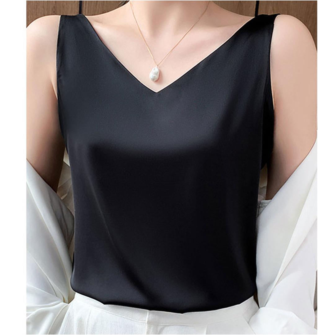 キャミソール カップなし 通販 キャミタンク サテンキャミ さらさら レディース トップス インナー 大人 かわいい きれいめ 上品 シンプル 無地 オフィスカジュアル おしゃれ 可愛い 女性 top-099 ダイヤモンドハーツ Diamond Hearts ホワイト Mサイズ