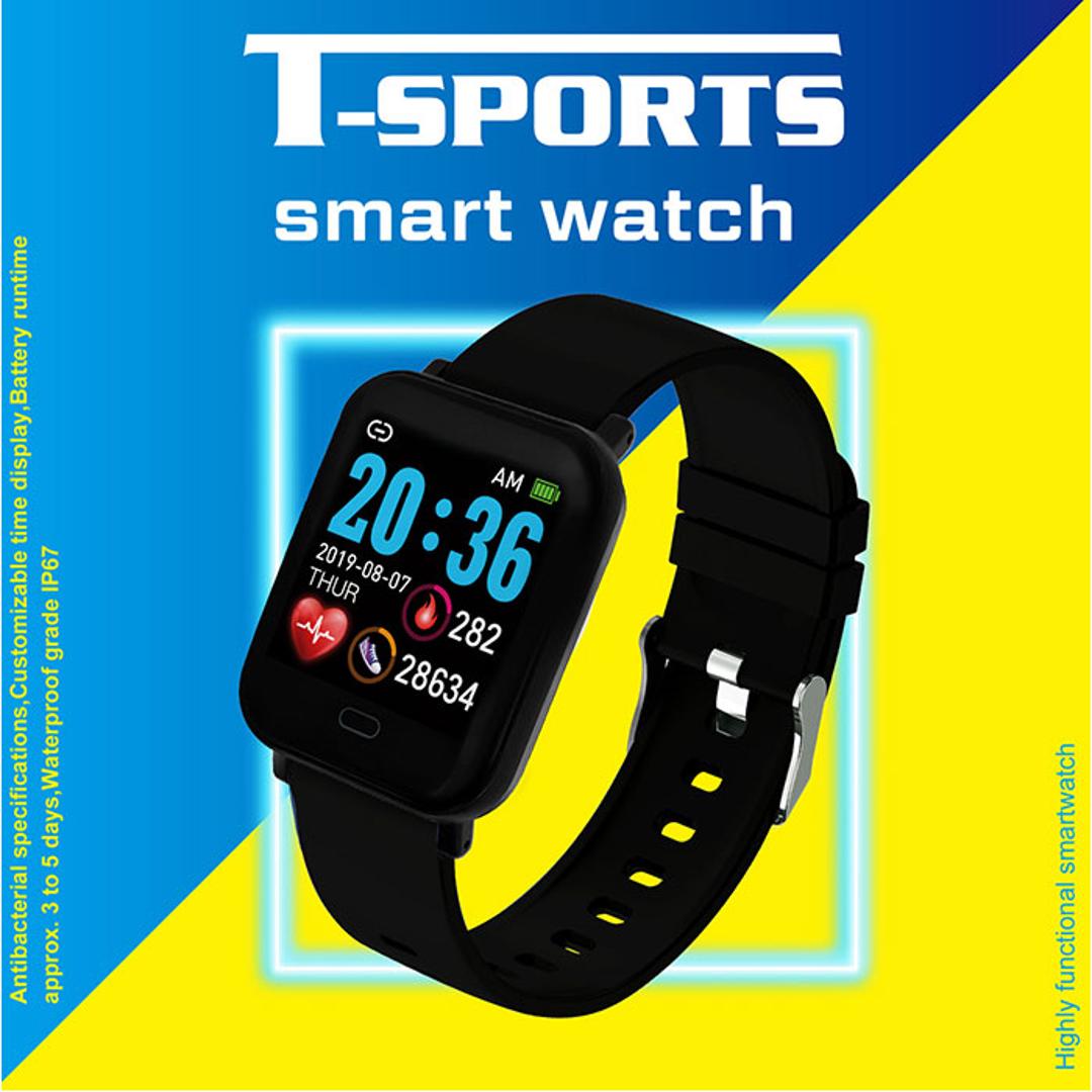 クレファー 腕時計 CREPHA TS-SMW002 通販 スマートウォッチ スポーツウォッチ デジタル シリコン メンズ レディース デジタルウォッチ T-SPORTS 時計 防水 抗菌 紛失防止 おしゃれ 運動 ジム スポーツ トレーニング ブラック ・