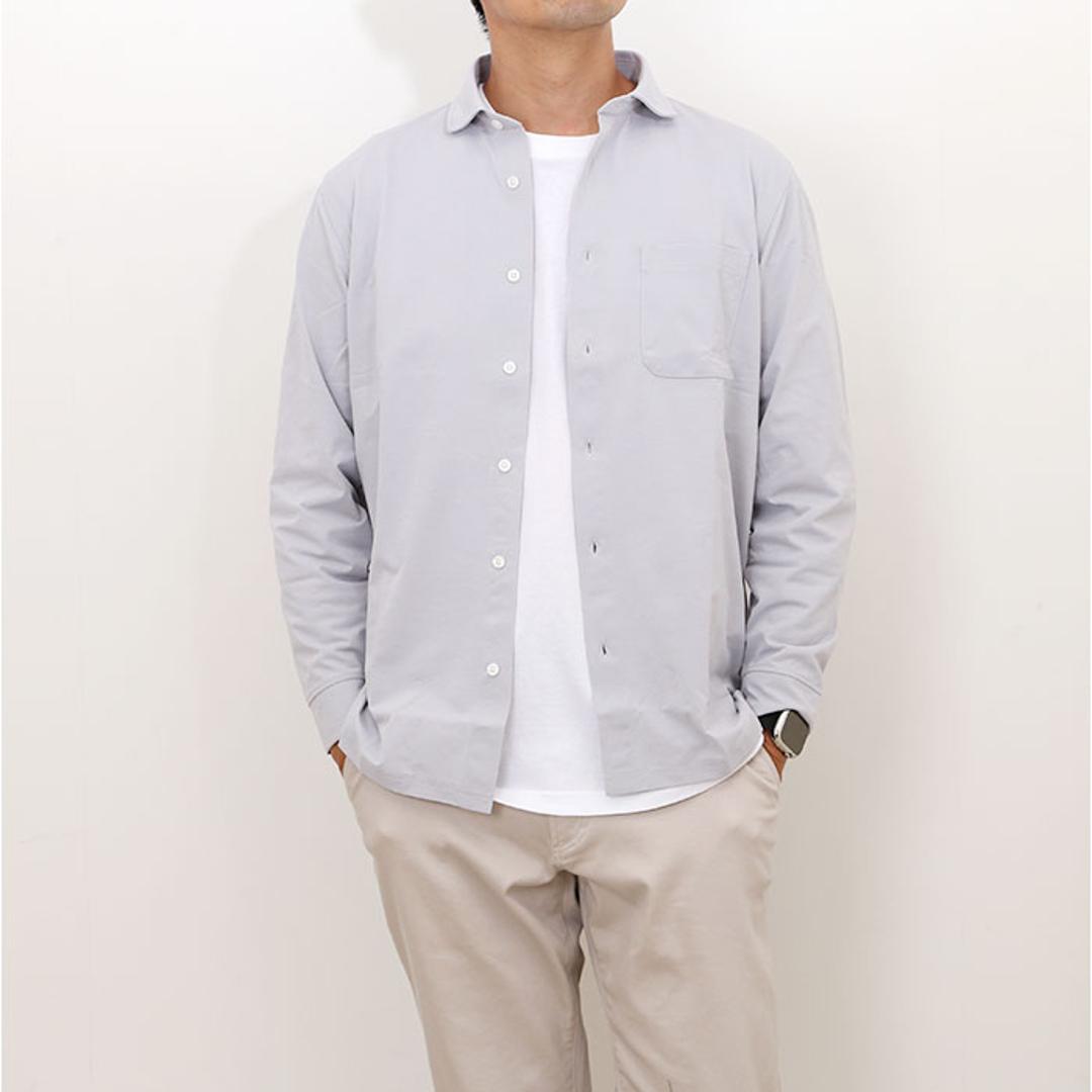 URBAN SQUARE シャツ 3531 通販 アーバンスクエア カッターシャツ ワイシャツ 襟付きシャツ 長袖シャツ メンズ 接触冷感 通勤 ビジネス シンプル ビジネスカジュアル オフィスカジュアル イージーケア きれいめ ストレッチ トップス 男性 WHITE Mサイズ