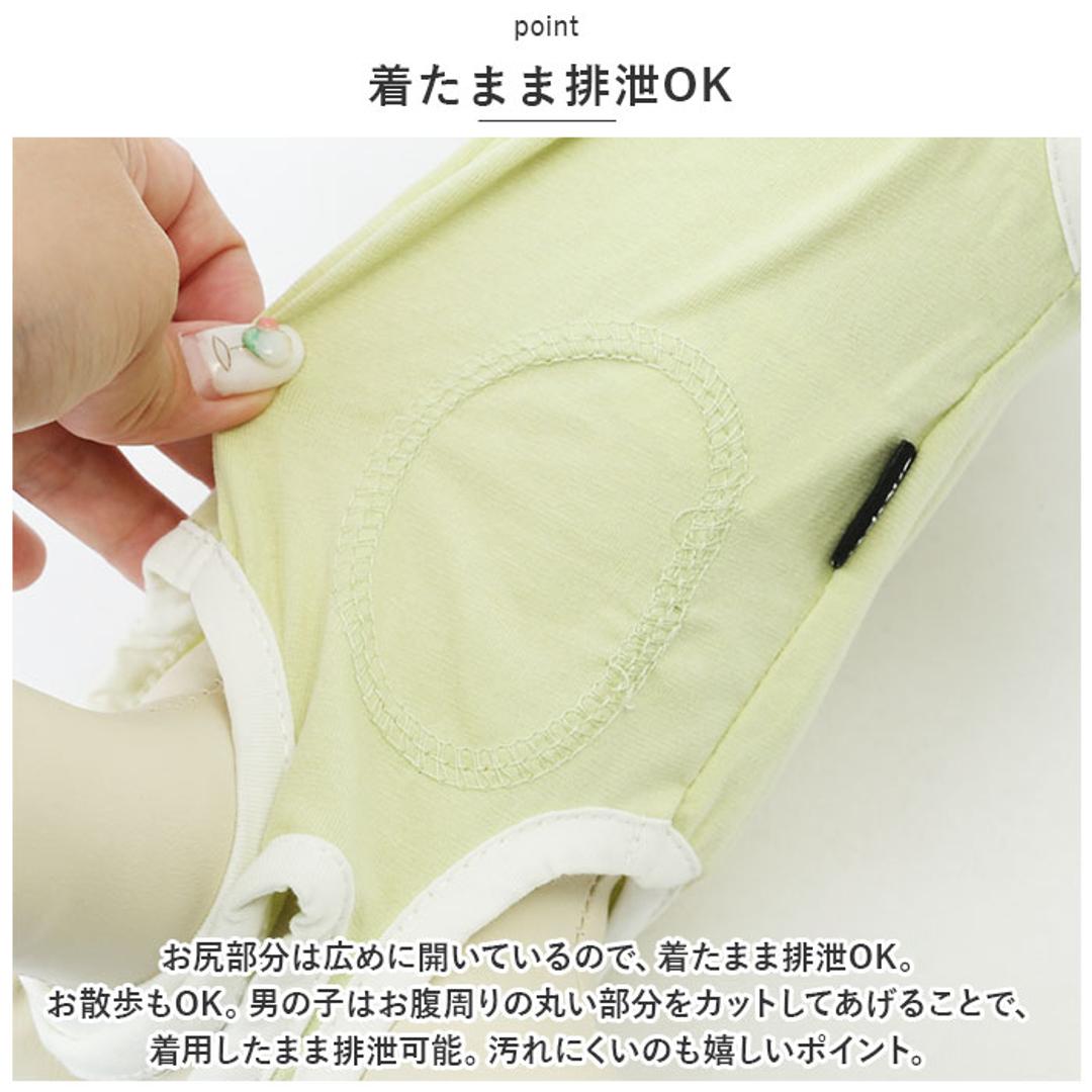 犬 術後服 オス メス 通販 イヌ いぬ 避妊 去勢 男の子 女の子 ペット パンツ 傷口 保護 引っ掻き 防止 傷舐め 噛み 背中開き 介護 薄手 伸縮性 猫 ねこ ネコ 怪我 ケガ かわいい グリーン 【即日発送】S