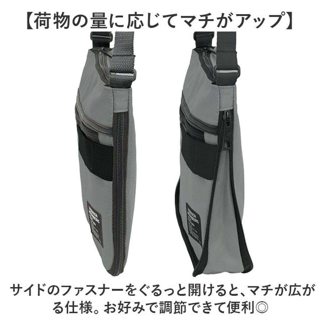 サコッシュ メッセンジャーバッグ 通販 ショルダーバッグ ショルダーバック ショルダー メッセンジャーバック 斜めかけ ななめ掛け 収納力 マチが広がる シンプル 無地 chou-porte BOLD LINE メンズ レディース ユニセックス 男女兼用 ブラック ・