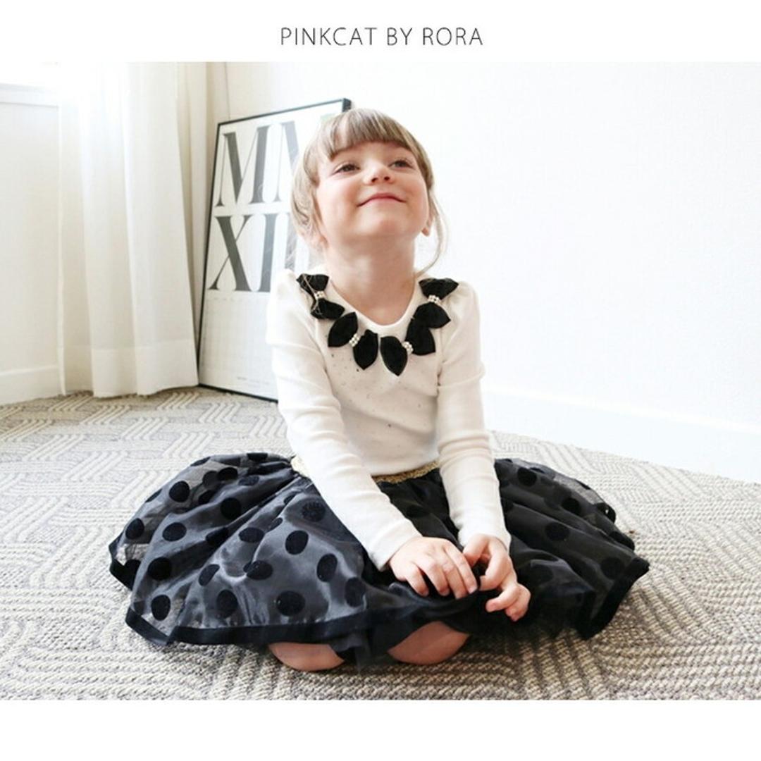 Rora 女の子 キッズ 長袖 Tシャツ 通販 ロンT 10005991 長袖Tシャツ カットソー リボン キラキラ おしゃれ かわいい オシャレ 可愛い フォーマル 入園式 卒園式 こども 女子 小学生 トップス 子ども服 子供服 キッズファッション ホワイト 100cm