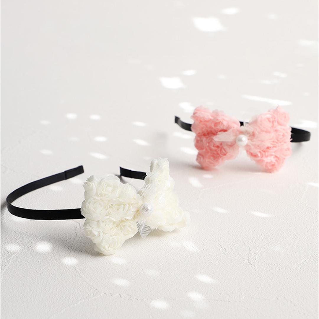 RORA カチューシャ 細め 通販 ローラ ミア ヘッドドレス ヘアアクセサリー 髪飾り キッズ 子供 子ども こども 女の子 女子 リボン 花 お花 フォーマル おしゃれ かわいい 入園式 卒園式 入学式 卒業式 発表会 結婚式 キッズファッション ピンク ・