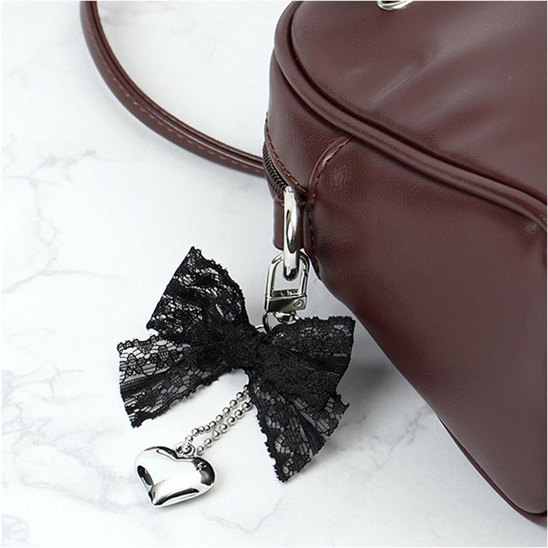 RORA キーリング 通販 ローラ エヴリン キーホルダー キーチャーム バッグチャーム ナスカン リボン レース ハート チャーム シルバー おしゃれ かわいい キッズ 子供 こども 子ども 女の子 女子 レディース ファッション雑貨 キッズファッション ピンク ・