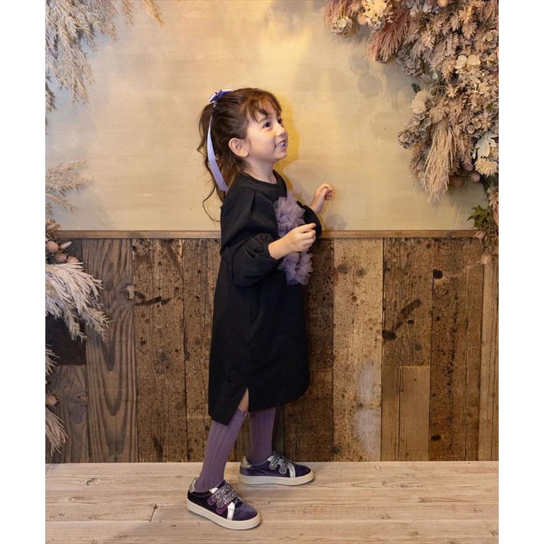 Rora ワンピース 通販 ムラサキ ハートワンピース 子供服 キッズワンピース 長袖 カジュアル ハート レース 女の子 キッズ 子供 こども 子ども お出かけ フォーマル おしゃれ かわいい オシャレ 可愛い オールインワン 子ども服 キッズファッション ブラック 110cm