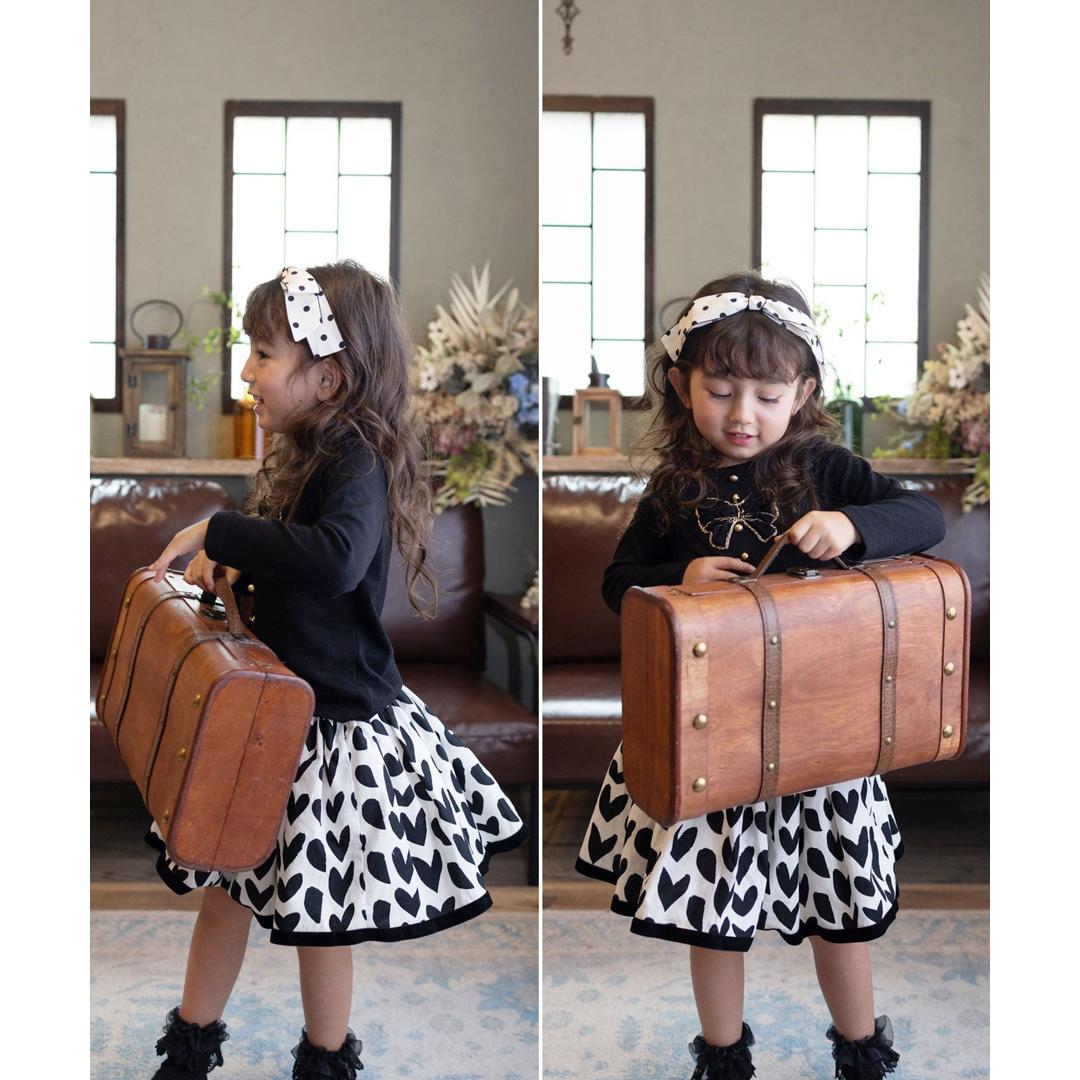 Rora 子供服 スカート 通販 アゲハ ハート柄スカート フレアスカート チュールスカート キッズ 女の子 女子 ハート カジュアル パーティー お出かけ 誕生日 記念日 かわいい オシャレ 可愛い おしゃれ ボトムス 子ども服 キッズファッション ブラック 110cm