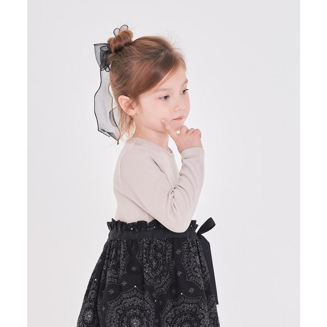 Rora キッズ ヘアゴム リボン 通販 オーガンジー 38042101 アンジュオーガンジーリボンヘアゴム 大きめ 女の子 大人っぽい 卒園式 入学式 卒業式 おしゃれ かわいい オシャレ 可愛い ヘアアレンジ ヘアーアクセサリー ヘアアクセサリー キッズファッション ブラック フリー