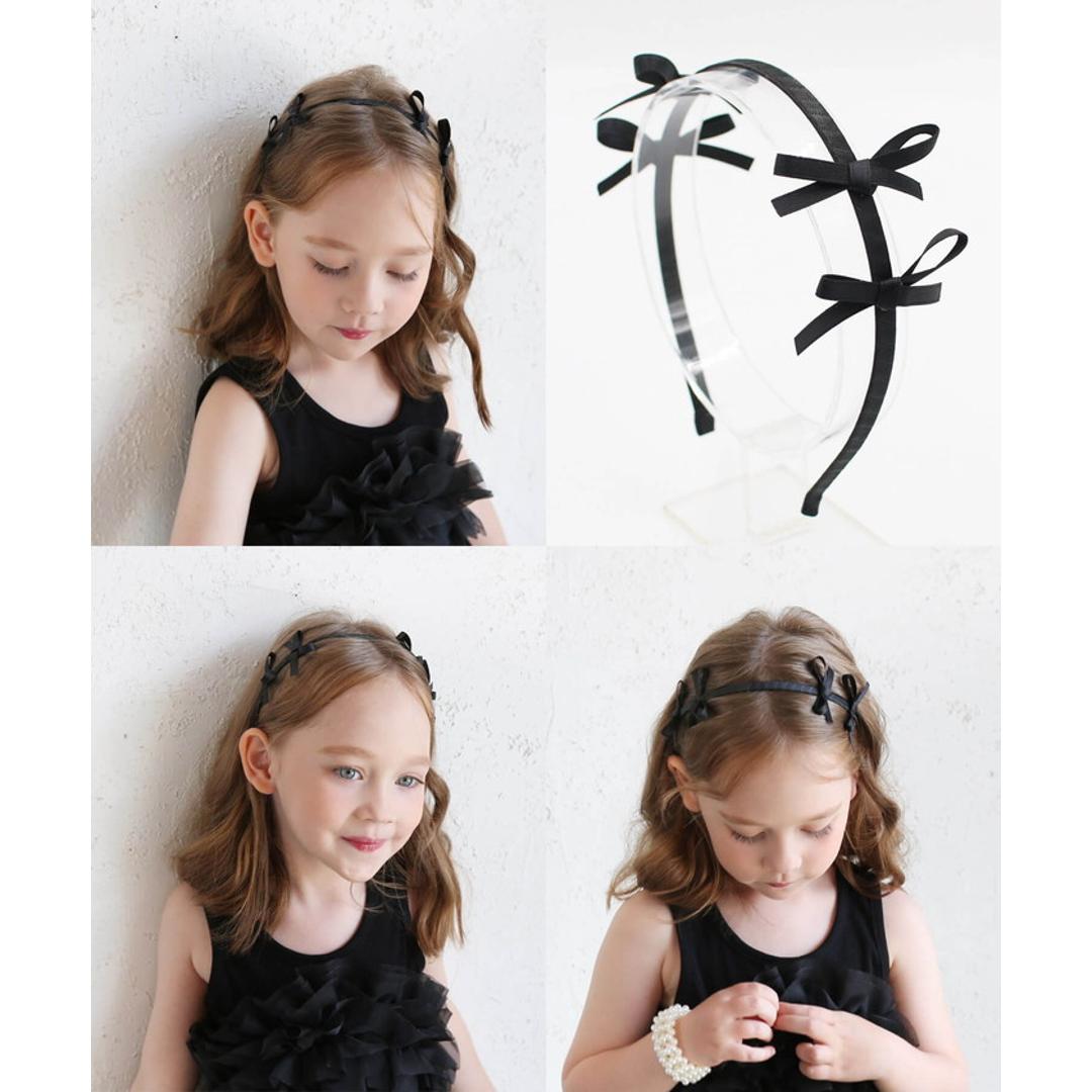 Rora カチューシャ キッズ 通販 エガル リボンカチューシャ ヘッドドレス 髪飾り ヘアバンド リボン 小さい 細め 細い フォーマル 女の子 子供 子ども こども 結婚式 パーティー 卒園式 入学式 七五三 誕生日 かわいい おしゃれ ヘアアクセサリー ブラック フリー