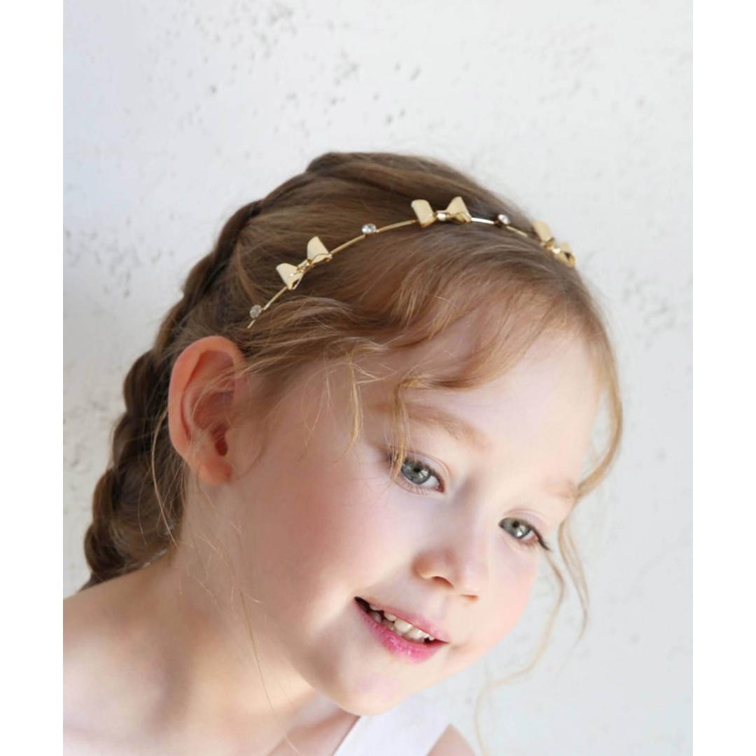 細い カチューシャ キッズ キラキラ リボン 通販 ヘッドドレス 髪飾り 女の子 子供 子ども こども セレモニー 卒園式 入学式 卒業式 結婚式 ピアノ発表会 かわいい おしゃれ シンプル ヘアアレンジ ヘアーアクセサリー ヘアアクセサリー キッズファッション ゴールド フリー