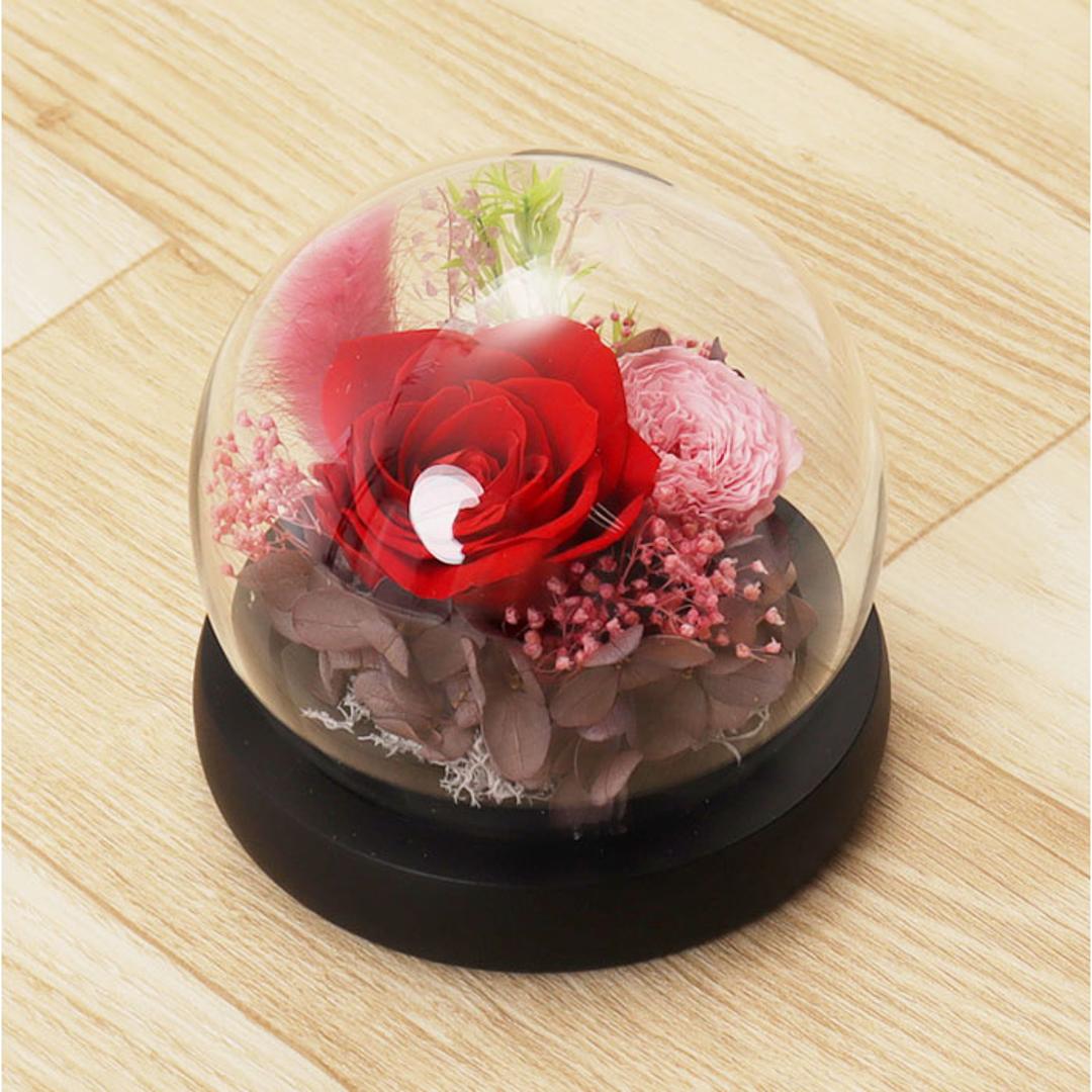 ブリザードフラワ- 通販 フラワーギフト ガラス製 フラワーアレンジメント ガラスドーム お花 花 かわいい おしゃれ フラワー 結婚祝い 新築祝い 玄関 リビング 引越し祝い インテリア 退職 退職祝い アムール・デ・フルール ギフト 贈り物 引っ越し祝い ピンク ・