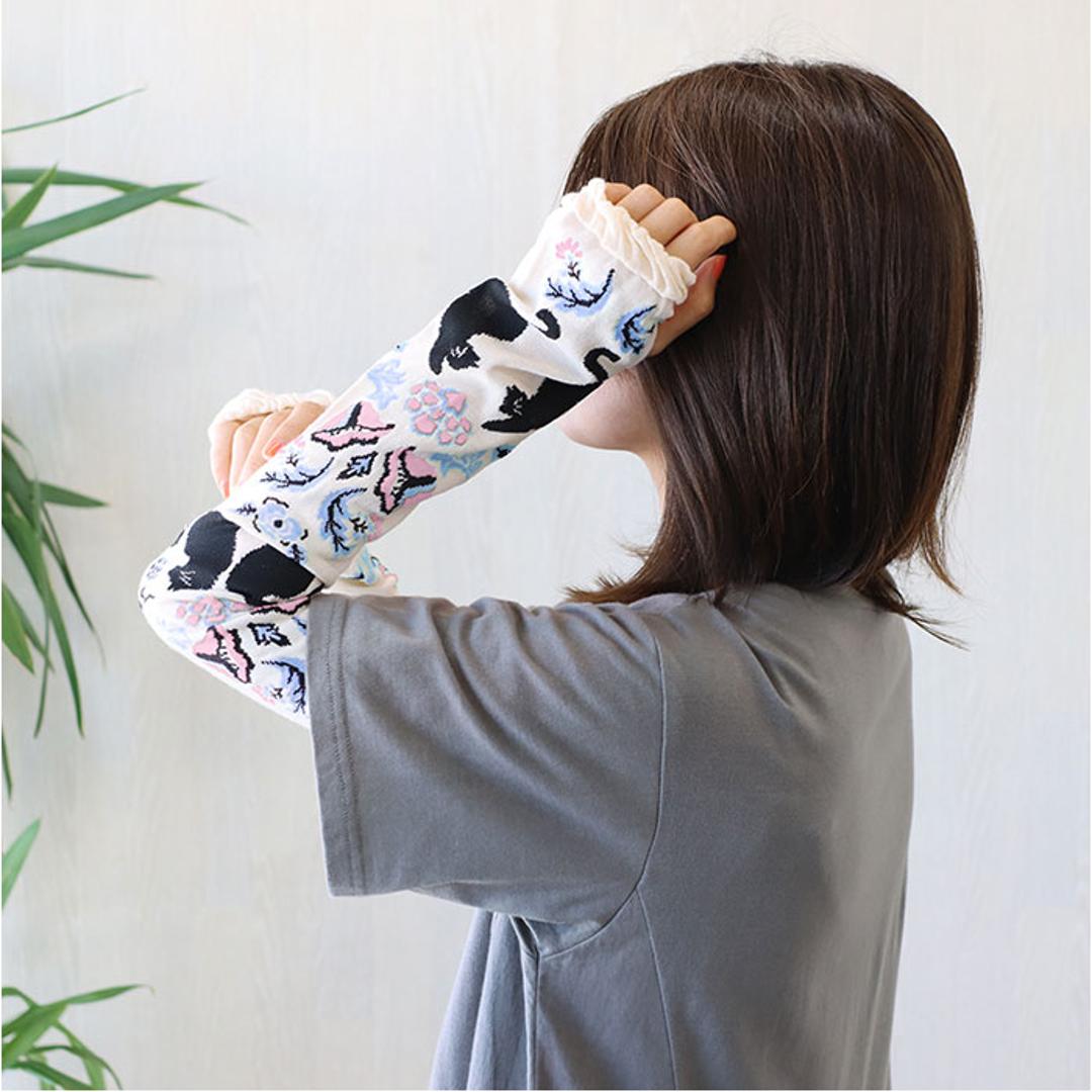 アームカバー 刺? UV レディース 通販 アーム カバー uv手袋 ししゅう メッシュ 蒸れにくい 日除け 日よけ 日焼け対策 UVケア 紫外線対策 快適 夏 かわいい 可愛い 模様 女性用 女性 おしゃれ オシャレ ランニング 運転 アウトドア ライトグレー ・