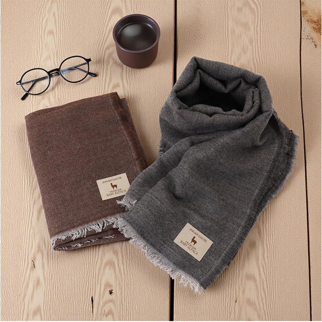 アルパカ ガーゼストール 通販 ストール ガーゼ ショール マフラー ネックウォーマー 大判 ひざ掛け 滑らか 軽い 柔らかい やわらかい あったか あたたかい 暖かい シンプル 無地 レディース メンズ 男女兼用 冬 ギフト 贈りもの ブラウン ・