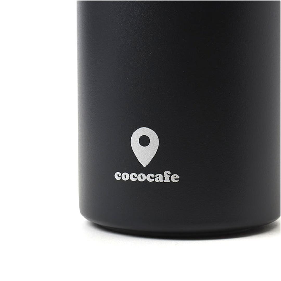 ココカフェ ボトル 450ml コップ付き 通販 保冷 保温 ステンレス 真空二重 ステンレスボトル おしゃれ マグボトル マグ カップ付き 水筒 カップ コップ コーヒー お茶 飲み物 cococafe キッチン用品 アウトドア チャコール ・