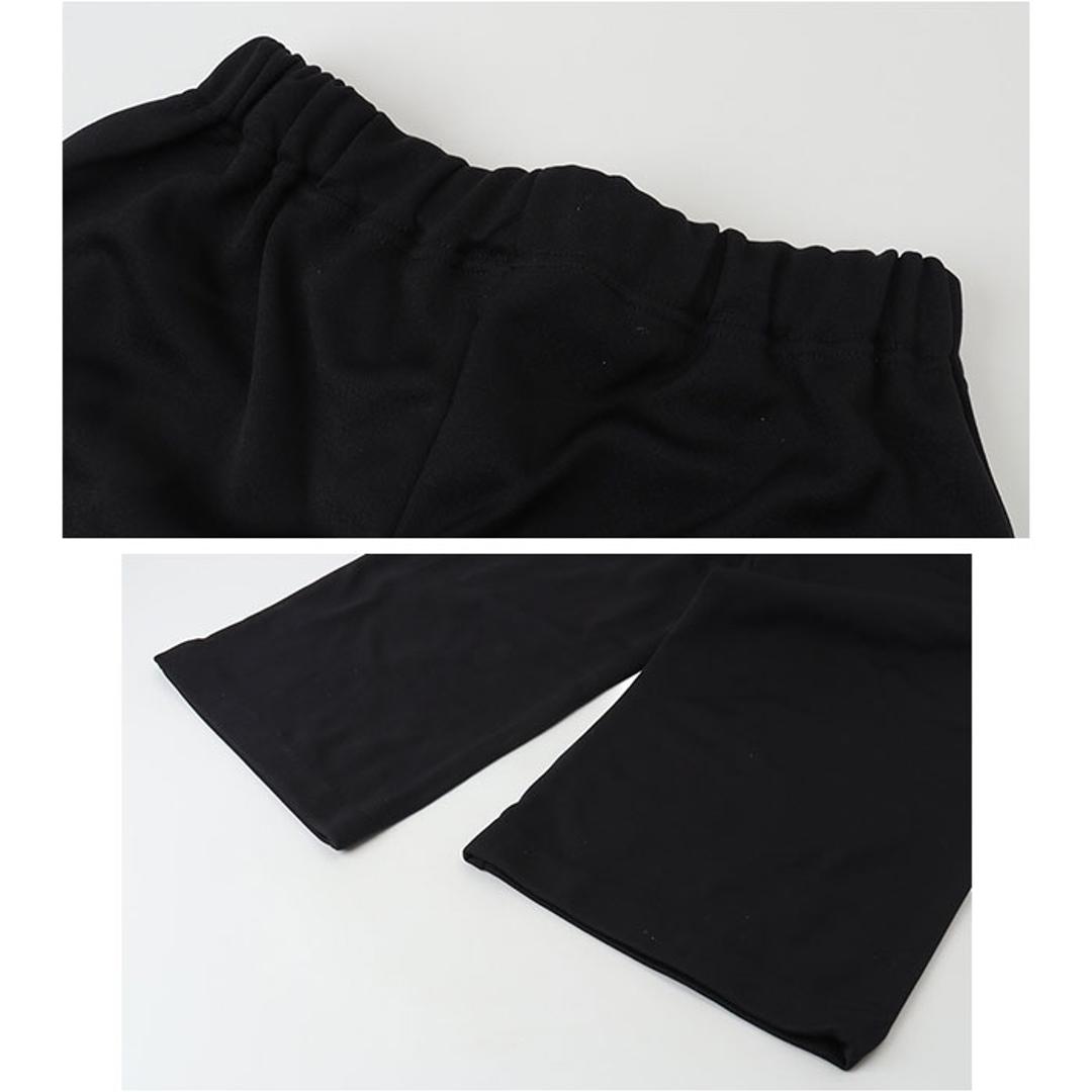 キュロット レディース 通販 日本製 ワイドパンツ ガウチョ 裏起毛キュロット ガウチョパンツ キュロットスカート パンツ ワイド ウエストゴム ゴム替え 裏起毛 ズボン あったか あたたかい 暖かい 秋 冬 シンプル 無地 ボトムス ブラック Mサイズ