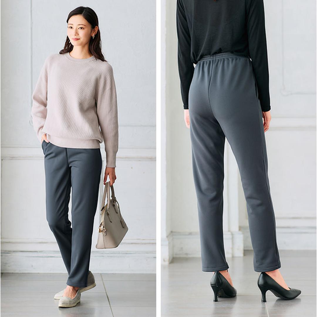 パンツ 裏起毛 レディース 通販 日本製 ズボン 長ズボン ロングパンツ レディースパンツ 裏起毛パンツ 裾ファスナー カジュアルパンツ カジュアル ファスナー付き ファスナー 女性 あったか あたたかい 暖かい 秋 冬 シンプル 無地 ボトムス ブラック Mサイズ