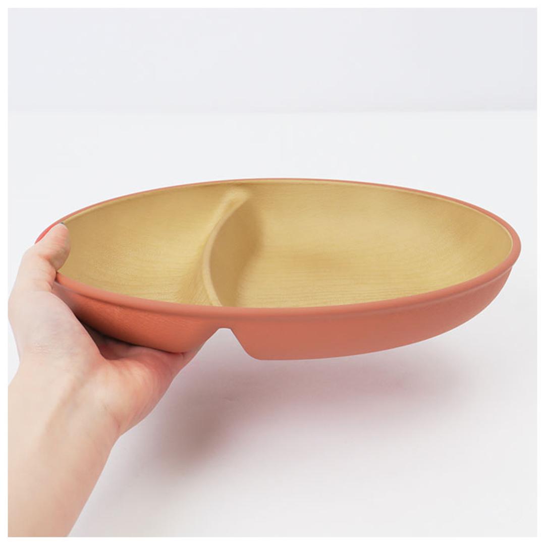 ランチプレート 2つ仕切り 通販 仕切り皿 ワンプレート 皿 仕切り 仕切りプレート オーバルプレート おしゃれ シンプル 割れない 軽量 軽い 食器 お皿 プレート 食洗機対応 電子レンジ対応 レンジ ナチュラル 日本 レッド ・