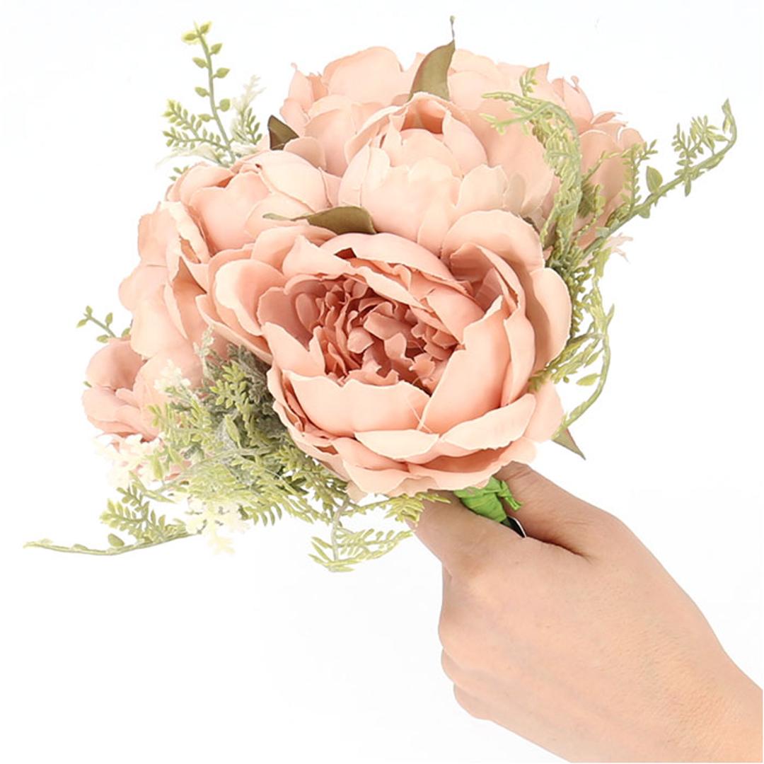 ブーケ 造花 通販 インテリア 花束 花 ピオニー アーティフィシャルフラワー アーティフィシャルグリーン アートフラワー フェイクフラワー フェイクグリーン おしゃれ シンプル 人工観葉植物 花材 FB-2595 ブライズピオニーミックスブーケ ポピー YDM クリーム ・