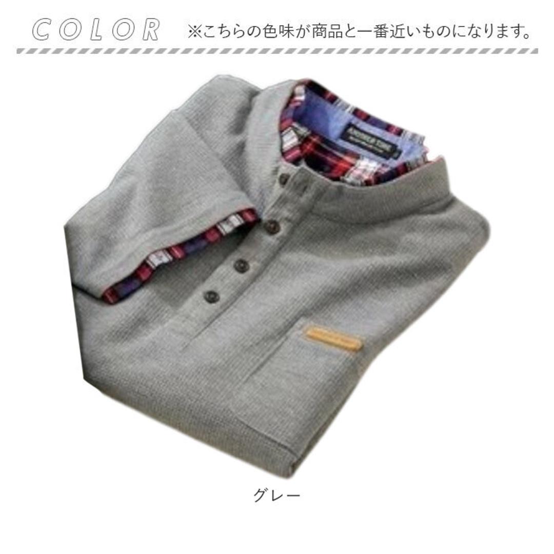 トレーナー メンズ 通販 半袖トレーナー 衿トレーナー 半袖 男性 紳士 トップス カジュアル シンプル 無地 おしゃれ 重ね着風 快適 通気性 メンズファッション 普段着 大人 紳士服 敬老 父の日 プレゼント ギフト グレー Sサイズ