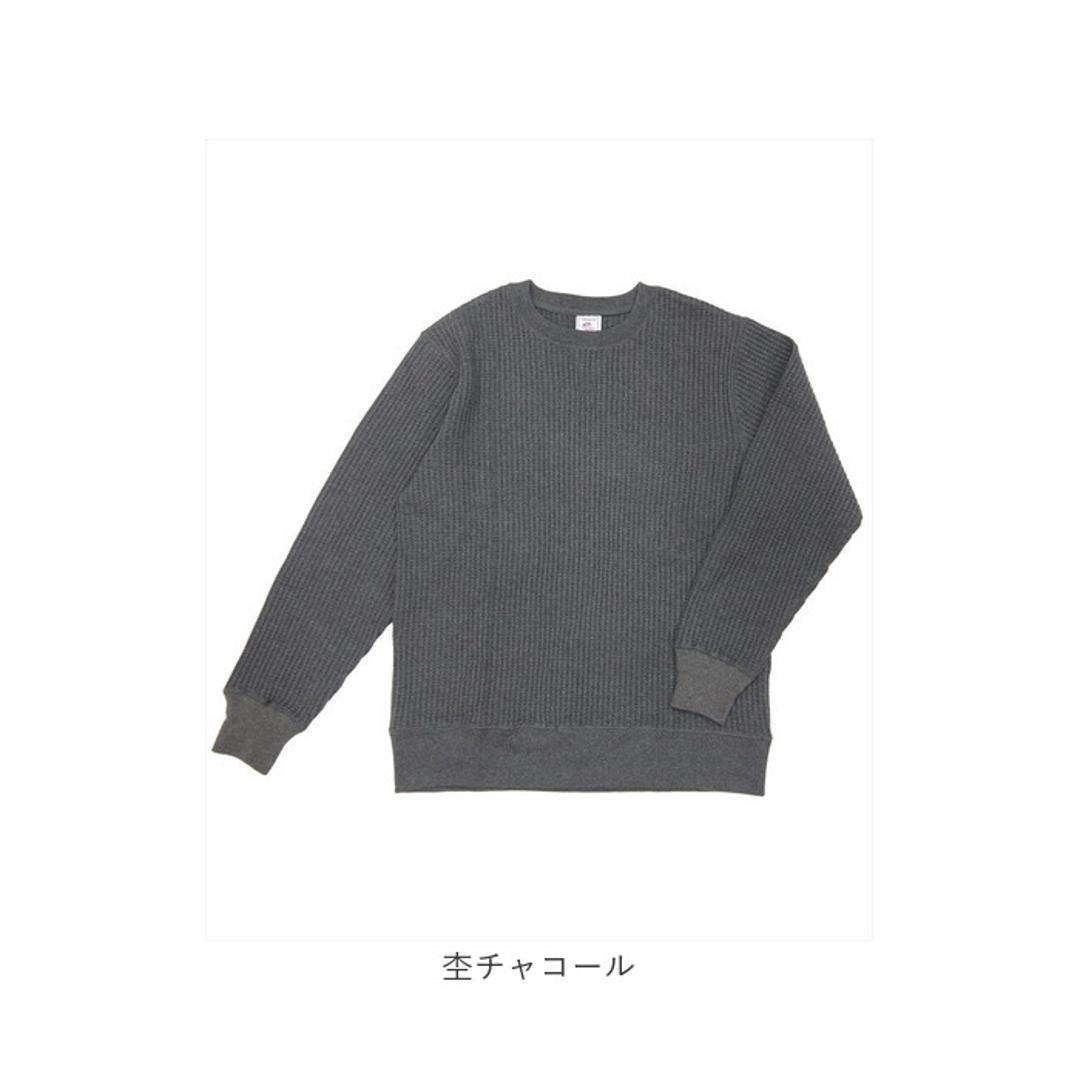 JEMORGAN サーマル JB001-52C 通販 ワッフル ロンT ビッグワッフル クルーネック ジェーイーモーガン 長袖tシャツ 無地 シンプル ブランド メンズ ワッフル生地 カジュアル アメカジ カットソー トップス メンズファッション 杢グレー 【即日発送】Lサイズ