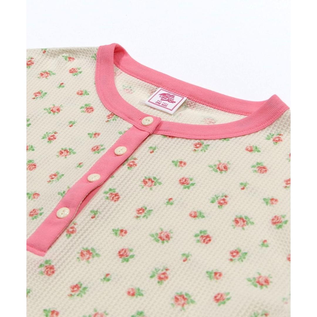 JEMORGAN サーマル レディース 通販 ジェーイーモーガン JE130-59S クレリック ヘンリーネック ワッフル ロンT Tシャツ 長袖Tシャツ カットソー 長袖 トップス ワッフル生地 パック入り おしゃれ シンプル レディースファッション ピンク(34) ・