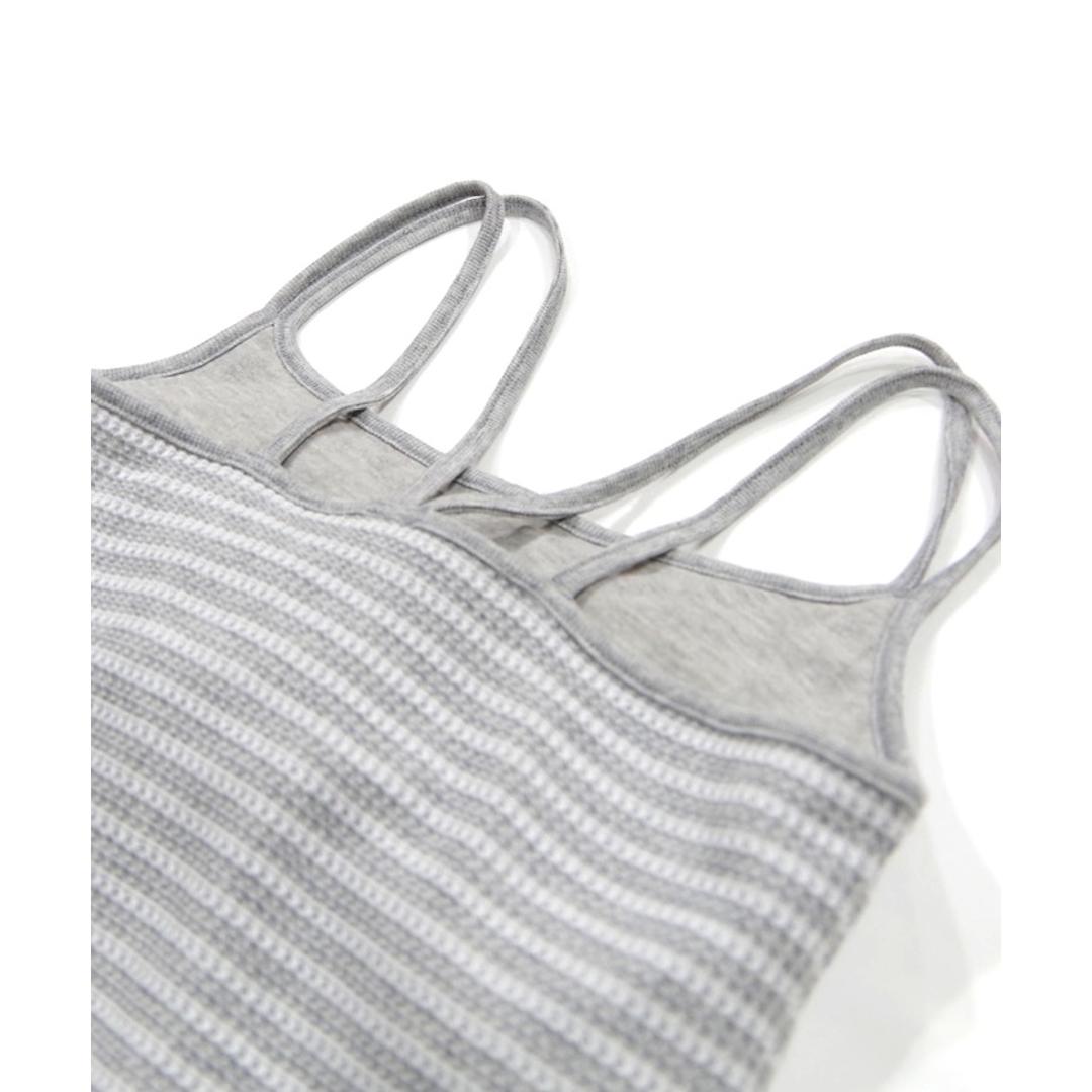 JEMORGAN サーマル レディース 通販 ジェーイーモーガン JE793-29S ボーダーブラキャミソール キャミソール ブラキャミソール キャミ ブラキャミ ワッフル インナー トップス 細ボーダー パック入り おしゃれ シンプル レディースファッション ナチュラル×杢チャコール(05) ・