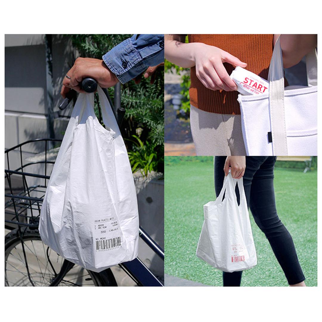 エコバッグ マチ広 弁当 通販 コンビニ レジ袋 小さめ 折りたたみ コンパクト 軽量 軽い メンズ レディース 丈夫 タイベック Tyvek シンプル START スタート コンビニ弁当 マイバッグ コンビニバッグ お買い物バッグ ショッピングバッグ エコバック ブラック ・