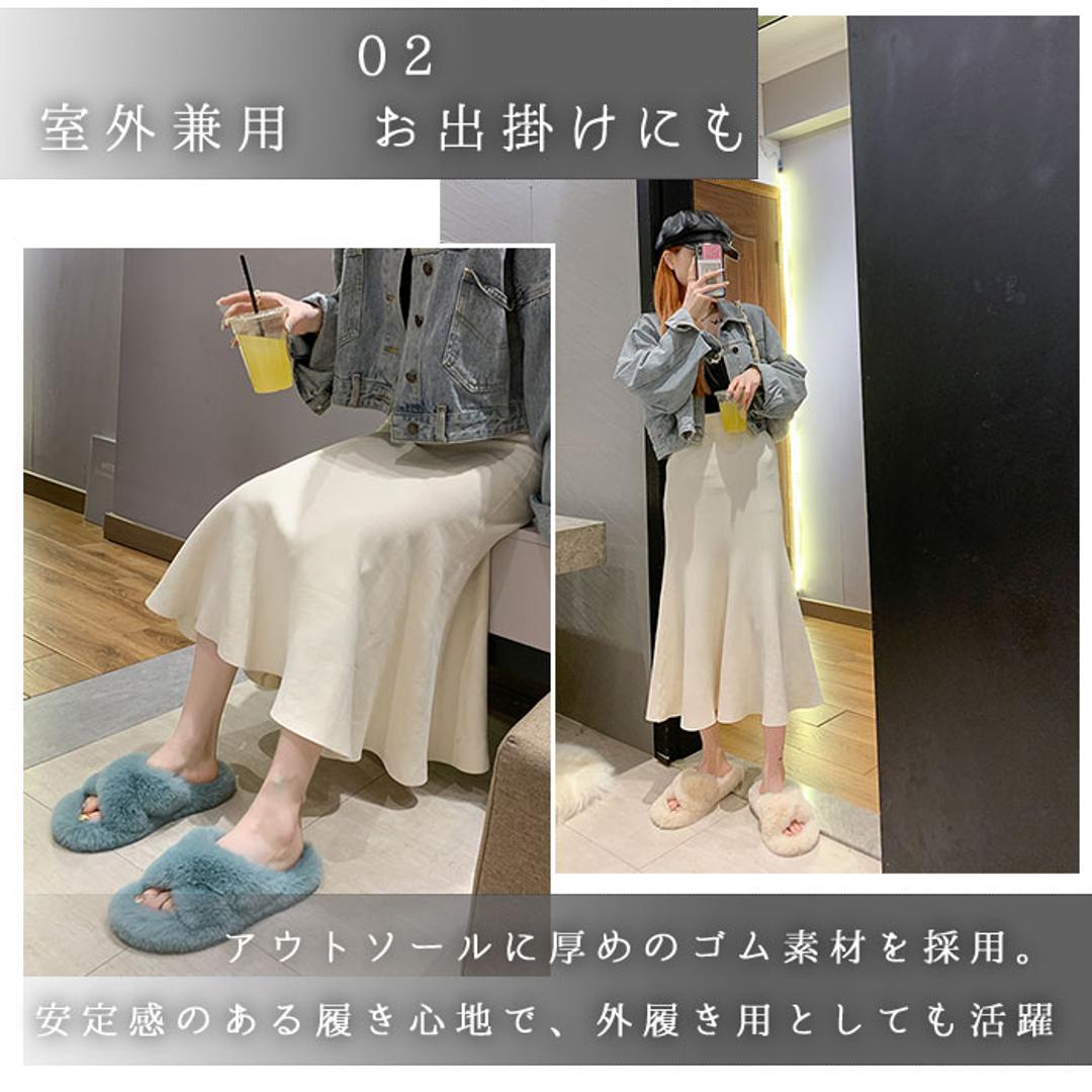 スリッパ おしゃれ 冬用 通販 ルームシューズ 冬 フェイク ファー レディース もこもこ あったか 大人 可愛い 暖かい かわいい 女の子 前開き 前あき 室内履き オシャレ 雑貨 インテリア イエロー 22.5CM(35)