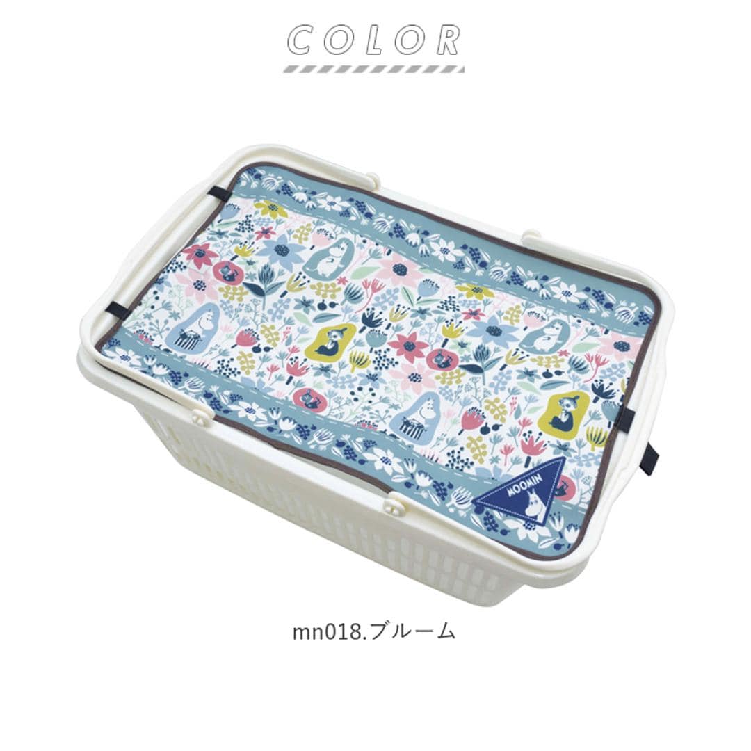 レジカゴ カバー 通販 レジかごカバー キャラクター グッズ ムーミン リトルミイ マイバスケット おしゃれ はっ水 買い物かご ふた マイバッグ 軽量 かご バスケット 北欧 雑貨 mn018.ブルーム ・