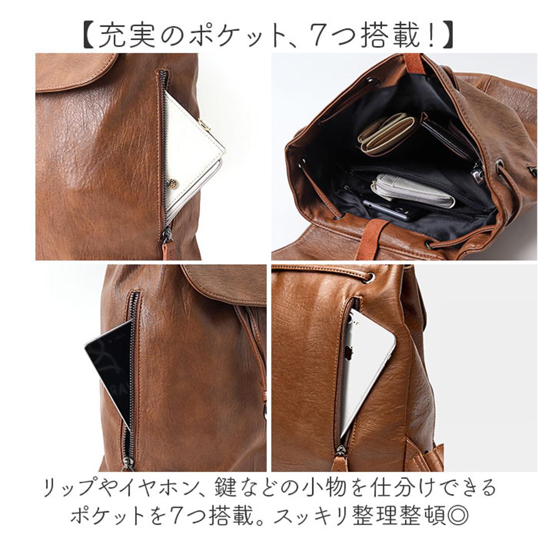 リュック 大容量 レディース 通販 リュックサック バックパック デイパック ナップザック レディースリュック 手提げ トート 大きく開く 収納 多機能 柔らかい やわらかい シンプル カジュアル 無地 大人 かっこいい おしゃれ オシャレ 通勤 通学 ブラウン ・
