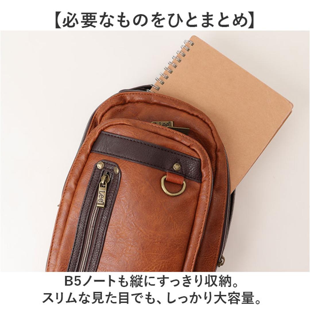 Lee リー ボディバッグ 通販 斜めがけ メンズ レディース ボディバック おしゃれ 斜めがけバッグ 大人 シンプル 無地 ボディーバッグ ボディーバック ギフト バック かばん カバン ギフト 贈り物 かっこいい BLACK ・