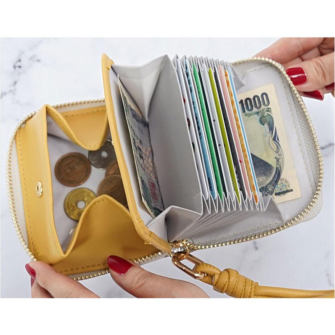 muumarju 財布 CMK-1136 通販 二つ折り財布 2つ折り財布 折りたたみ財布 box型小銭入れ カード入れ レディース コンパクト 女性 女子 ストラップ付き じゃばら ジャバラ HEUREUX TOUS LES JOURS レディース財布 無地 ブラック ・