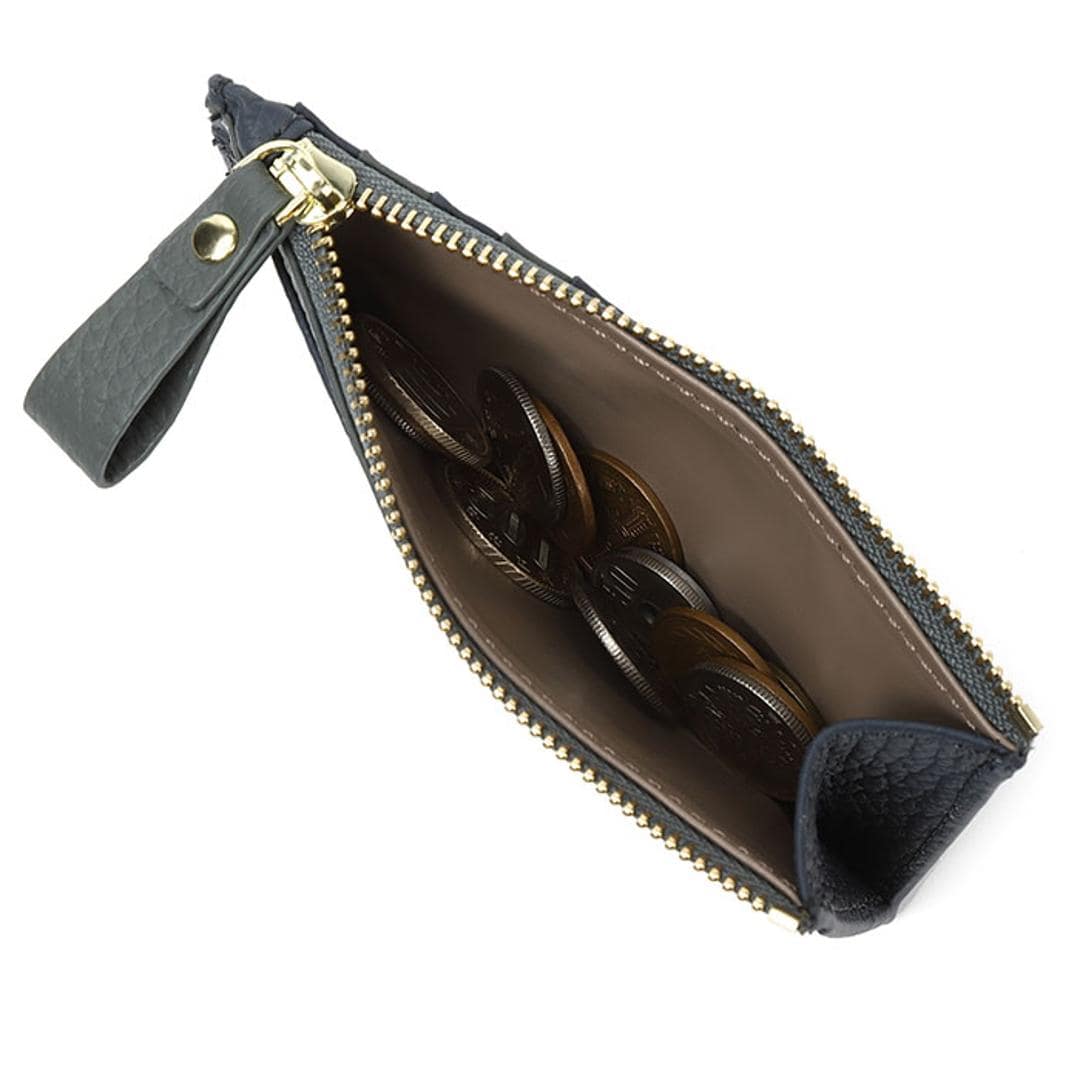 Melody メロディー カードケース レザー 12814 通販 カード入れ コイン入れ 小銭入れ コインケース お財布 財布 さいふ サイフ 牛革 ファスナーポケット カード ポケット 薄い シンプル 無地 ベーシック 男女兼用レディース メンズ ワインレッド×ブラック ・