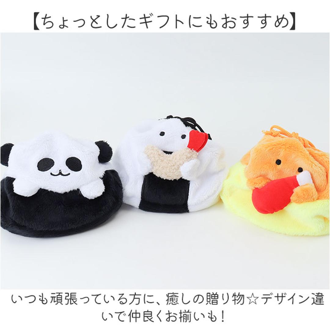 巾着ポーチ かわいい 通販 巾着 ポーチ 巾着袋 小物入れ 化粧ポーチ 持ち歩き コスメーポーチ マルチケース コンパクト 可愛い ぬいぐるみ マスコット 小物収納 整理整頓 旅行 子供 こども 女性 マチ付き ぎゅっとおにぎりさん ギフト 贈り物 天むす ・