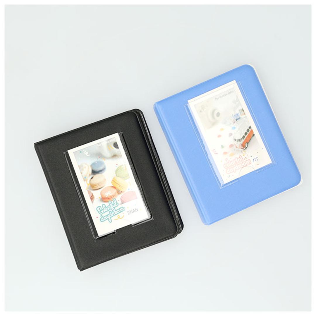 チェキアルバム 通販 65枚収納 チェキ アルバム チェキフィルム フォトブック ポケットアルバム スモールアルバム ポラロイド 持ち運び コンパクト 収納 カード ホルダー 出産祝い 雑貨 日用品 ライトブルー ・