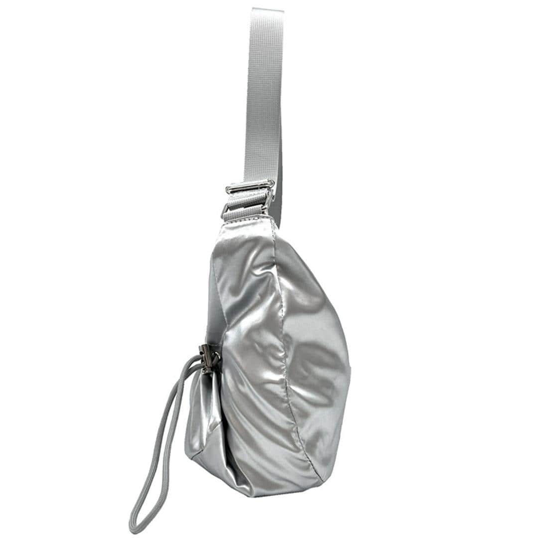 ルートート ショルダーバッグ ROOTOTE 3635 通販 ショルダーバック 斜めがけバッグ 三日月型ショルダーバッグ 肩掛けバッグ 軽量 軽い おしゃれ 上品 きれいめ シンプル 大人 かわいい 旅行 オシャレ 可愛い DELI デリ レディース SILVER ・