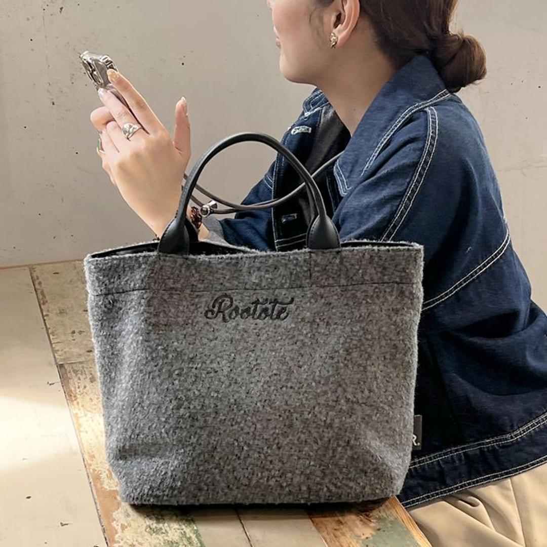 ルートート ROOTOTE ショルダーバッグ 3653 通販 ショルダーバック 斜めがけバッグ 2way トートバッグ 小さめ 通勤 通学 SQUARE スクエア シンプル 無地 ふわふわ おしゃれ かわいい マチあり 旅行 きれいめ レディースバッグ IVORY ・