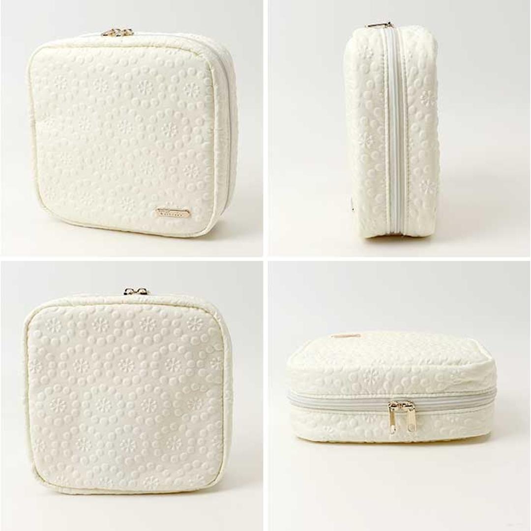 スクエアポーチ おしゃれ 通販 小物入れ 化粧ポーチ メイクポーチ コスメポーチ トラベルポーチ ポーチ 持ち運び コンパクト 収納 整理 レディース 女性 カジュアル かわいい オシャレ 可愛い 小物収納 旅行 トラベル ギフト 贈り物 フロルシックベージュ ・