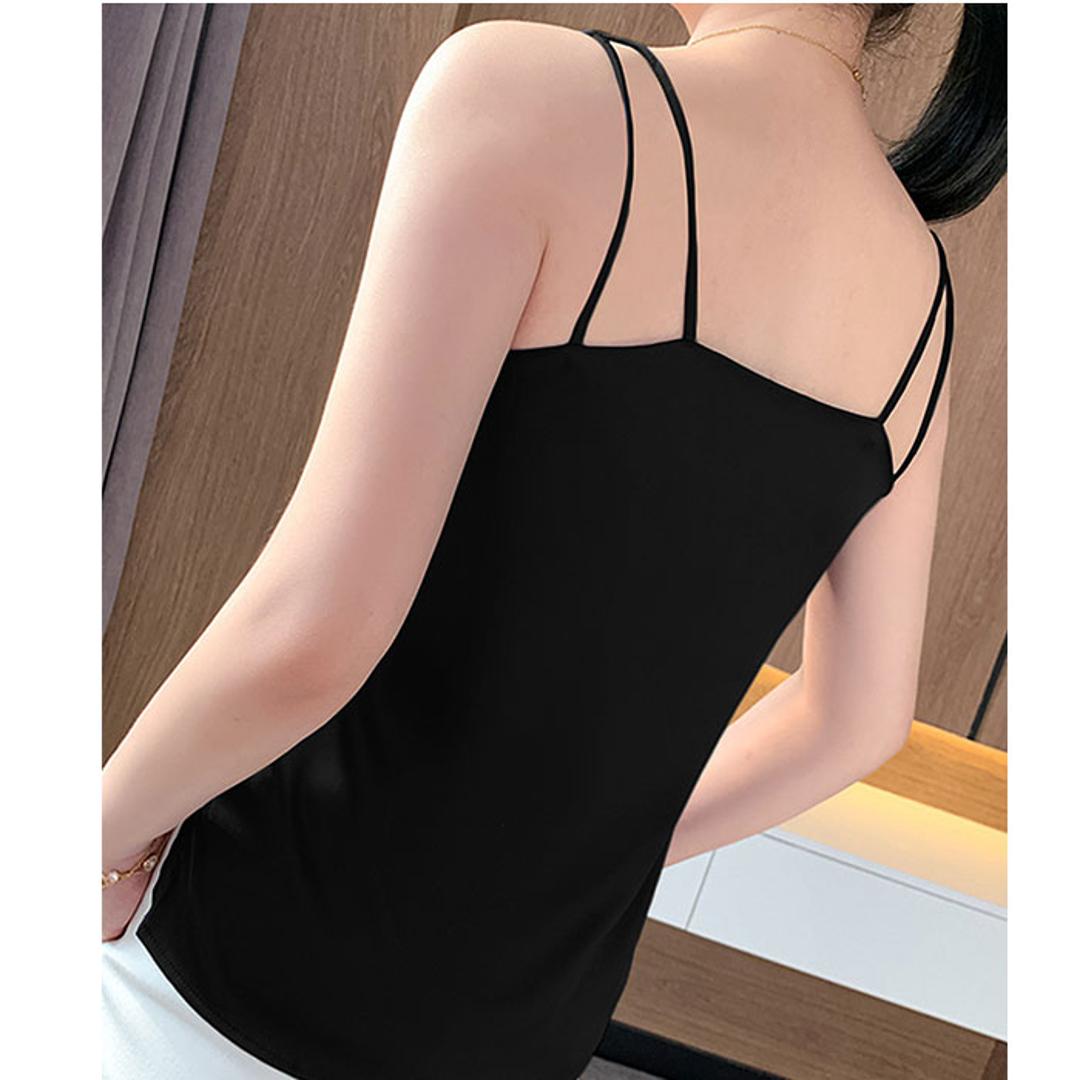 キャミソール カップなし 通販 キャミタンク サテンキャミ さらさら レディース トップス インナー 大人 かわいい きれいめ 上品 シンプル 無地 オフィスカジュアル おしゃれ 可愛い 女性 top-099 ダイヤモンドハーツ Diamond Hearts ホワイト Mサイズ